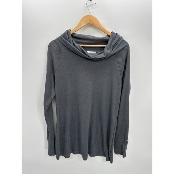 Columbia Gray Weekday Waffle Cowl-Neck Tunic Thermal Women XL Casual Comfort - Picture 1 of 8